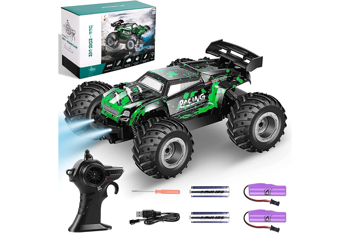 Remote Control Car 2.4GHz Rc Car Two Rechargeable Batteries Truck Toys with LED