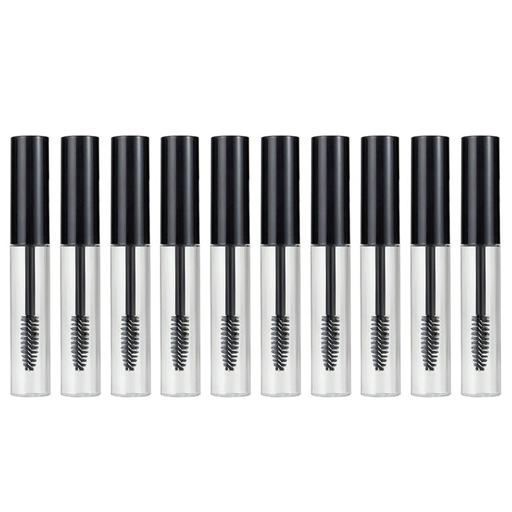 10 Pack 10ml PETG Empty Mascara Tubes with Inner Stoppers - Black