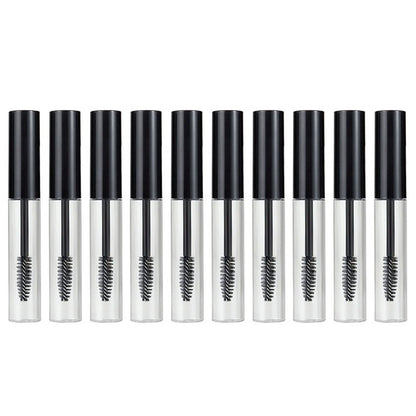 10 Pack 10ml PETG Empty Mascara Tubes with Inner Stoppers - Black