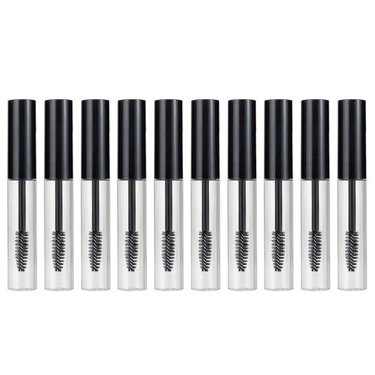 10 Pack 10ml PETG Empty Mascara Tubes with Inner Stoppers - Black