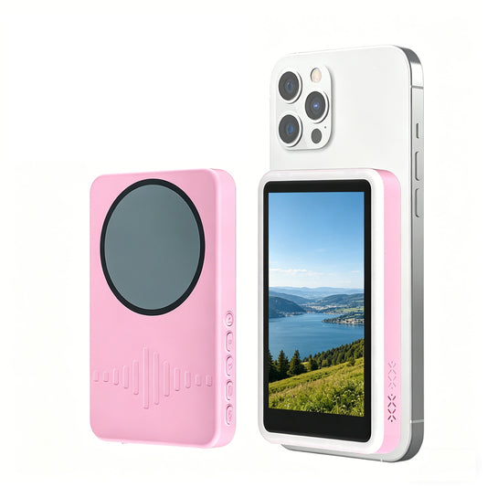 Wireless Selfie Monitor Screen for iPhone 4K 60fps Recording Back Camera-Pink
