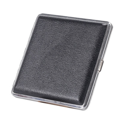 Portable PU Leather Cigarette Case Fashion Design Holds 20 Cigarettes-Black