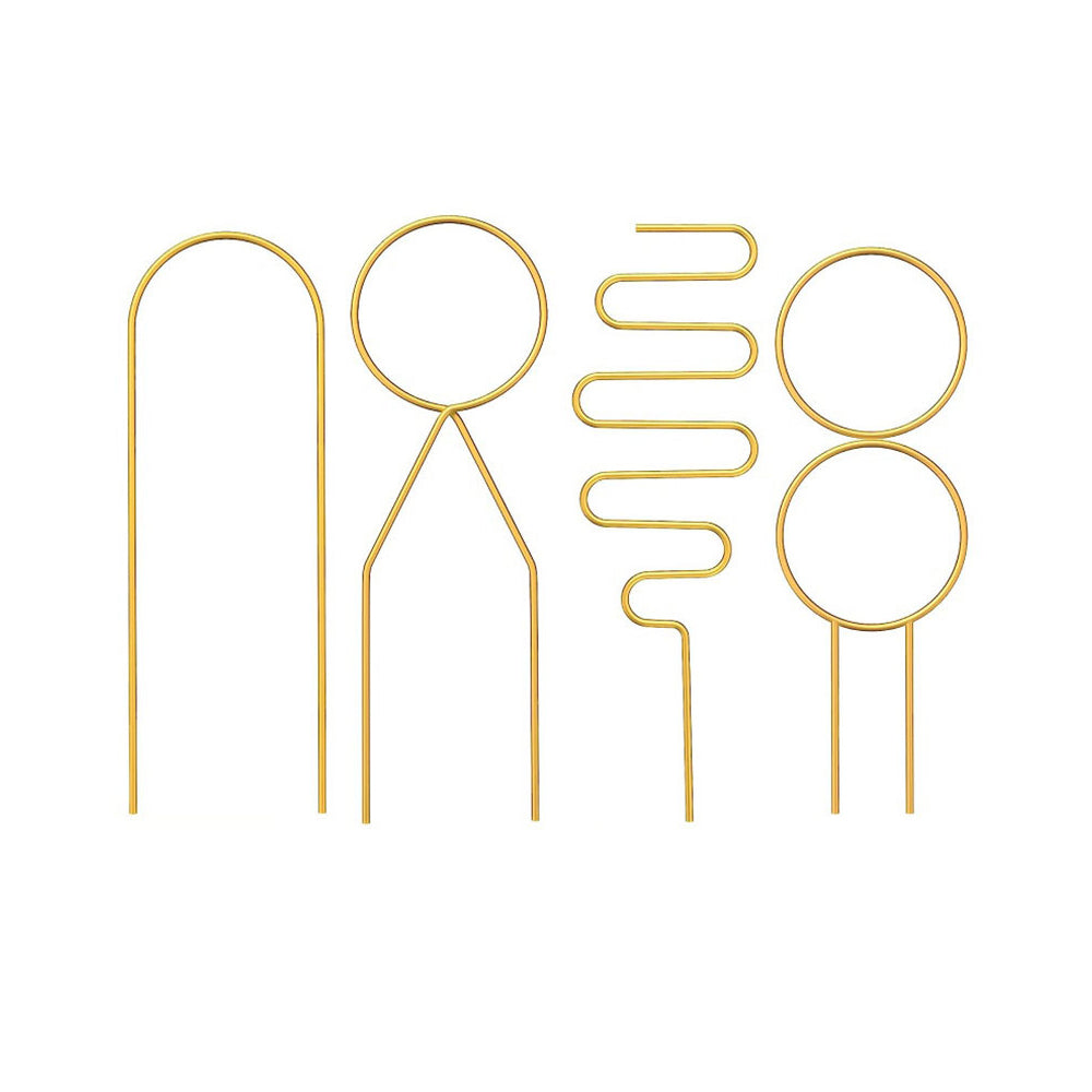 4Pcs Indoor Plant Trellis Metal Potted Houseplant Trellis Climbing Plants Support Stake Gold