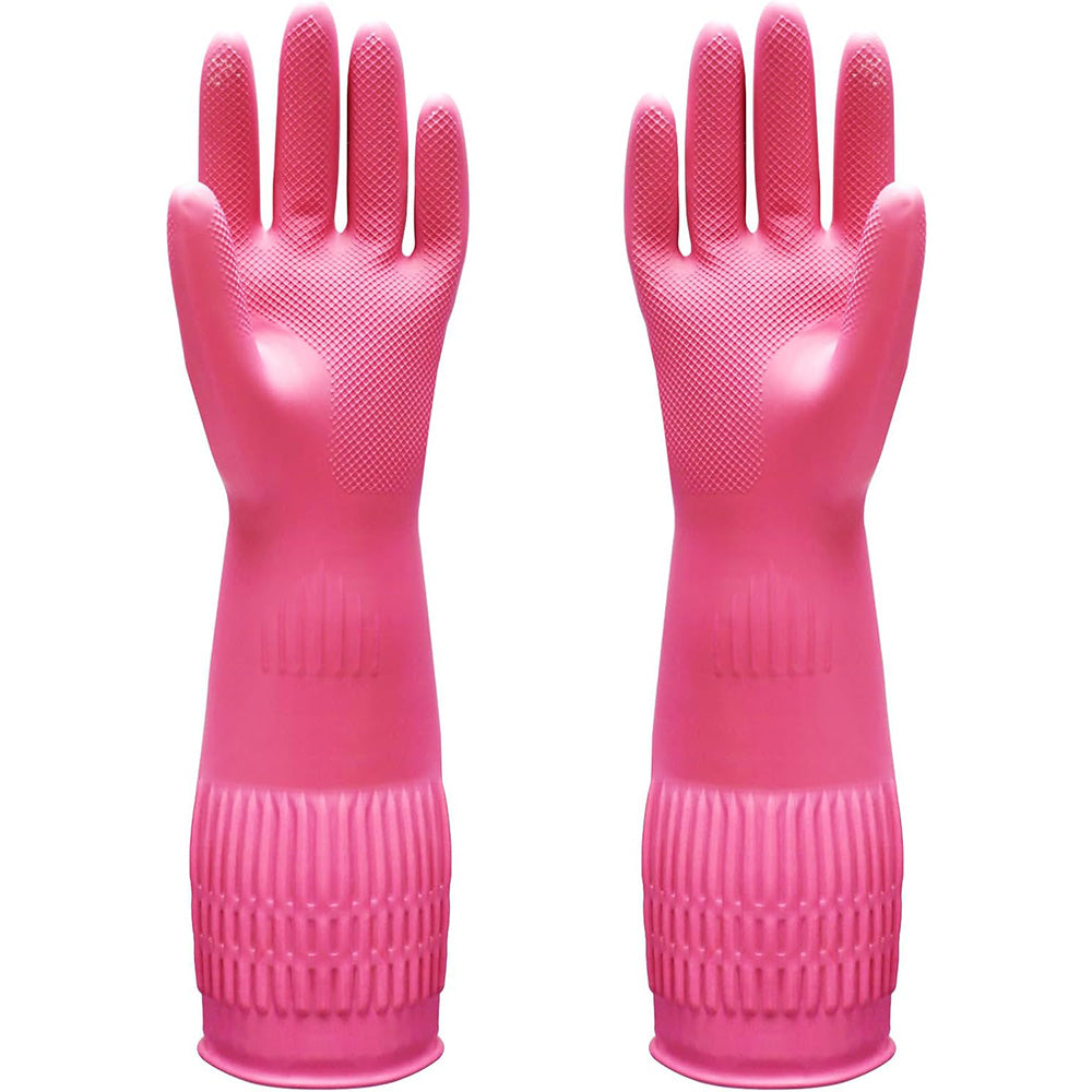 38cm Extra Long Rubber Gloves 3 Pack Heavy Duty Cleaning Gloves for Dishwashing