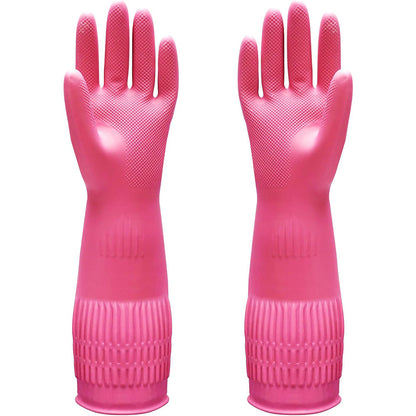 38cm Extra Long Rubber Gloves 3 Pack Heavy Duty Cleaning Gloves for Dishwashing