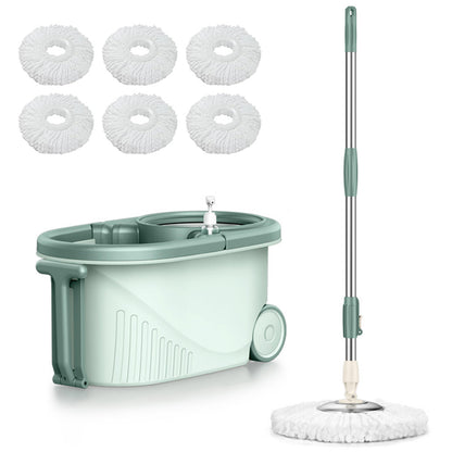 Mop and Bucket Set with Wringer 6 Replaceable Mop Heads