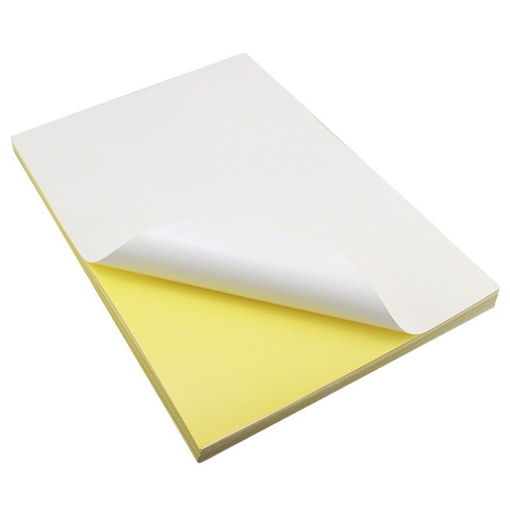 100 Sheets A4 Sticker Paper White Self-Adhesive Printable Label Sheets