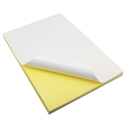 100 Sheets A4 Sticker Paper White Self-Adhesive Printable Label Sheets