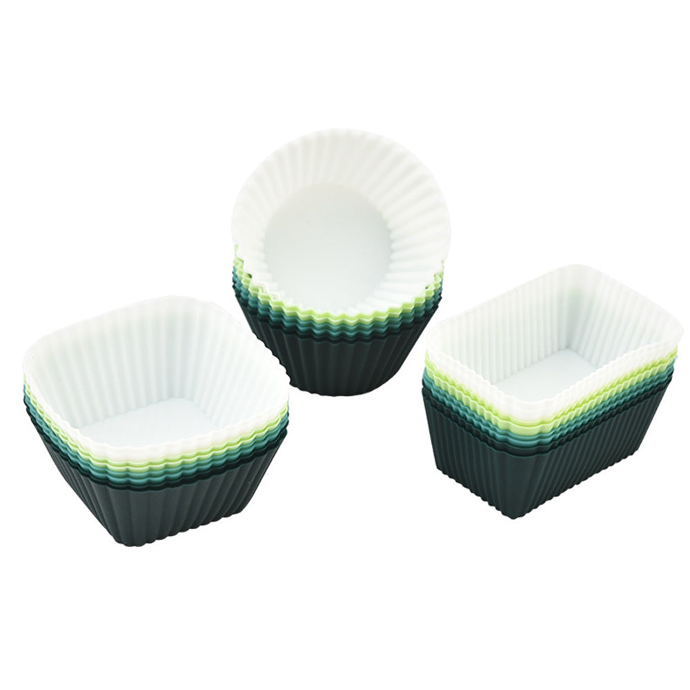 24-Pack Silicone Cupcake Baking Cups ââ‚?Mixed Colors & 3 Shapes