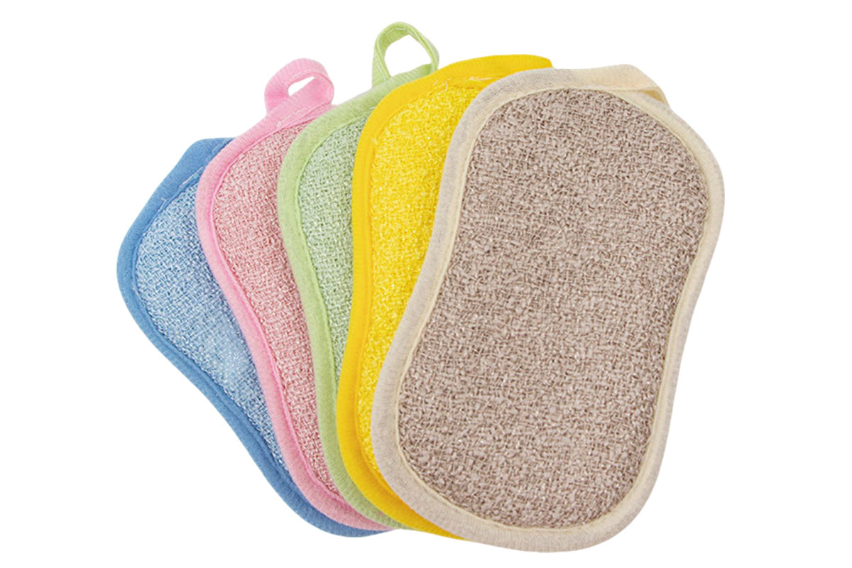 5Pcs Dish Sponge Kitchen Double Sided Sponges Scrub to Remove Stubborn Stains