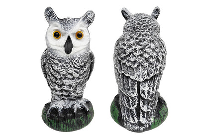 Large Fake Owl Decoy to Scare Birds Away Garden Bird Deterrents for Outside -White