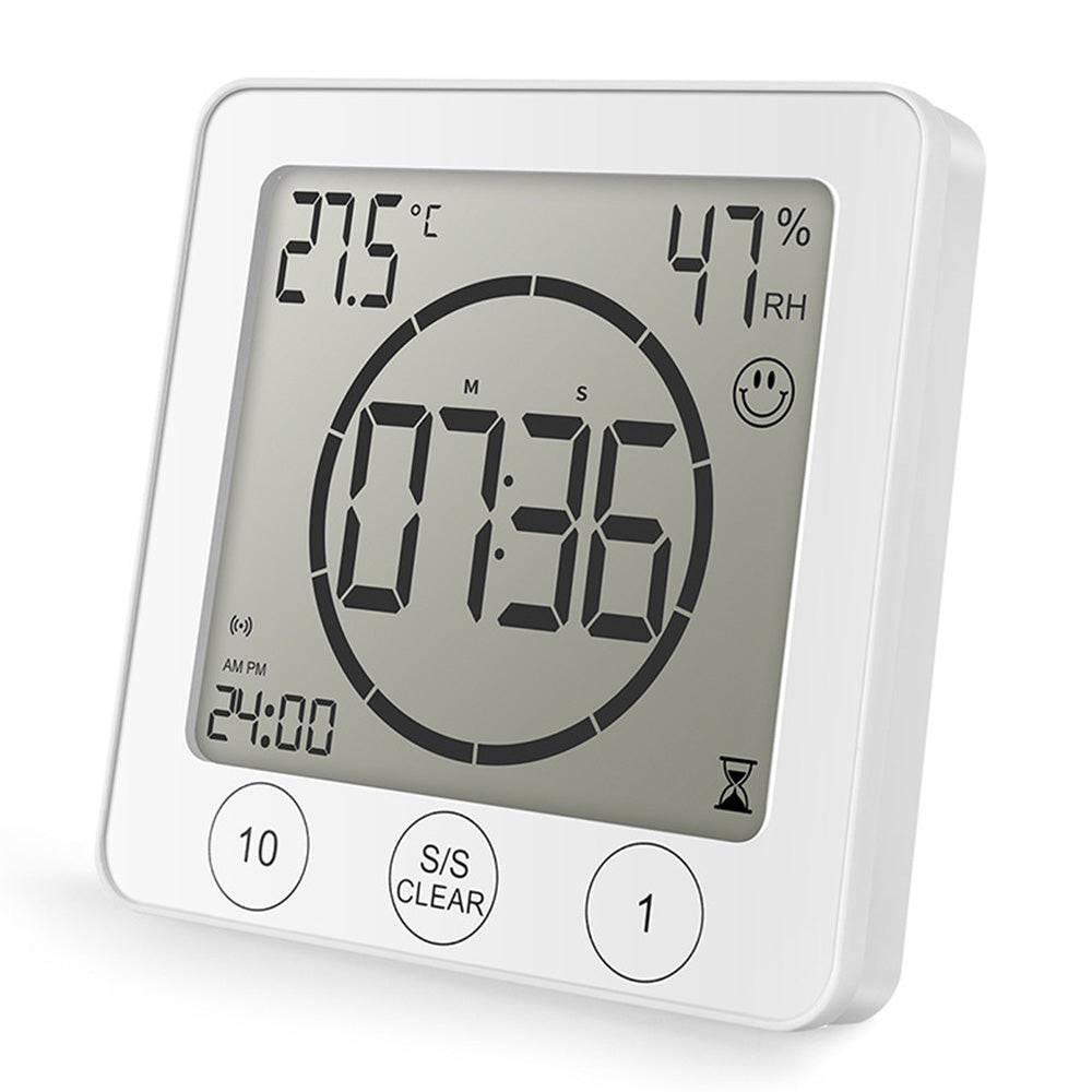Digital Shower Clock Hygrometer Indoor Thermometer with Timer