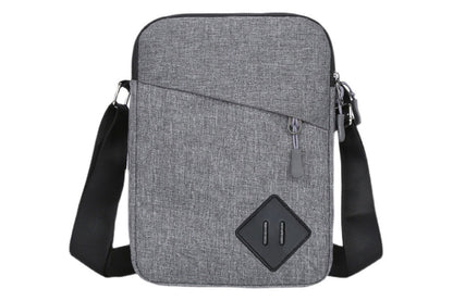 Men's Oxford Crossbody Shoulder Bag with Adjustable Strap and Multi-Pocket Messenger Design-Grey