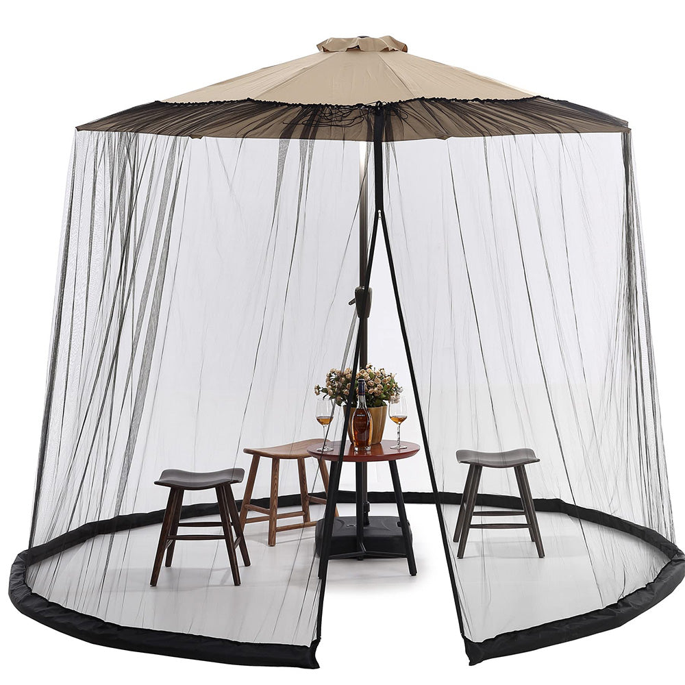 Universal Patio Umbrella Mosquito Net Easy Install Bug Screen for Outdoor