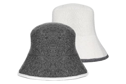 2 Pieces Wool Blend Sauna Hat Set
