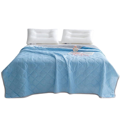 Double-Sided Cooling Blanket Summer Cool Touch Quilt Air Conditioner Blanket Blue