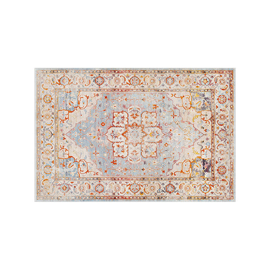 Rectangle Retro Area Rug Printed Floor Mat Non-Slip Orange