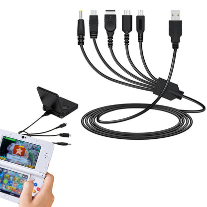 5 in 1 USB Charger for Nintendo NDSL NDS WIIU SP PSP
