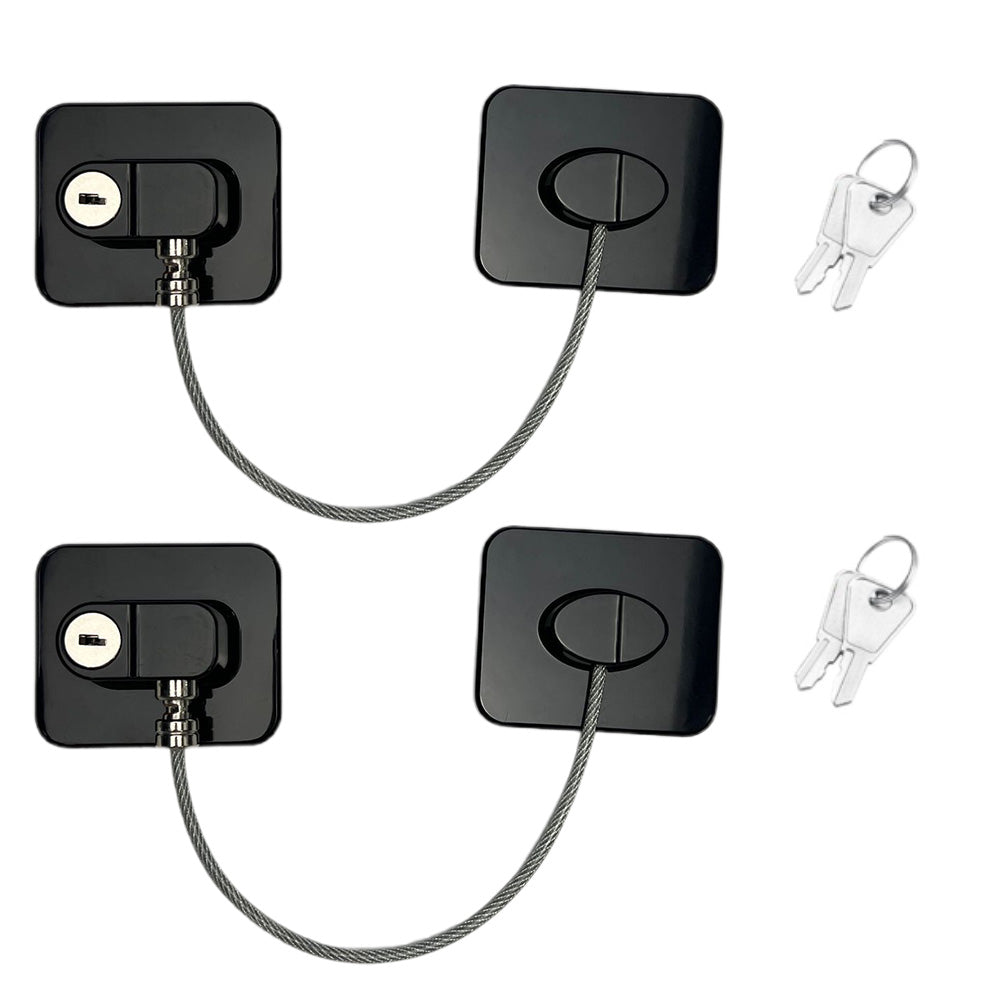 2 Pack Fridge Lock with Keys-Black