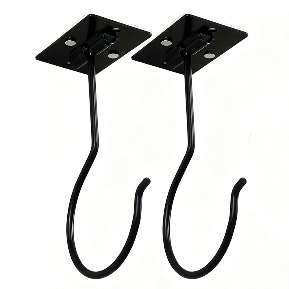 Self Adhesive Foldable Banana Hook for Under Cabinet Metal Holder for Kitchen-Black
