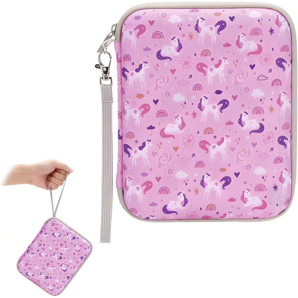 Card Case for Yoto Cards 80 Pockets Card Holder with Carry Strap and Zipper-Pink