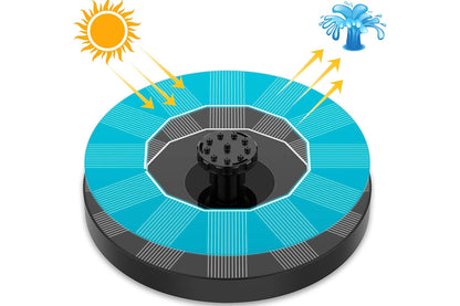 Solar Bird Bath Fountain Pump with 6 Replacement Nozzles