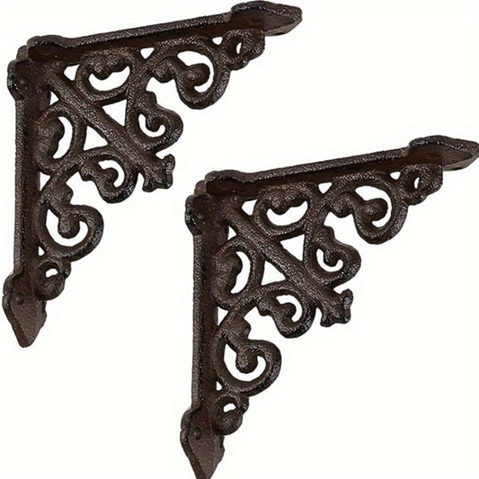 2Pcs Antique Style Cast Iron Shelf Brackets Decorative Brackets Wall Bracket