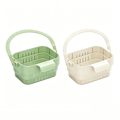 2Pcs Foldable Hanging Sink Strainers in White and Green