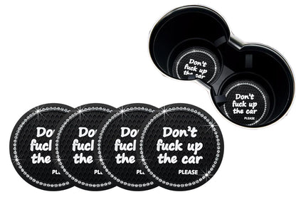 4Pcs Bling Cup Holder Coasters Auto Cup Holder Inserts Anti-Slip for Women Girls -Black