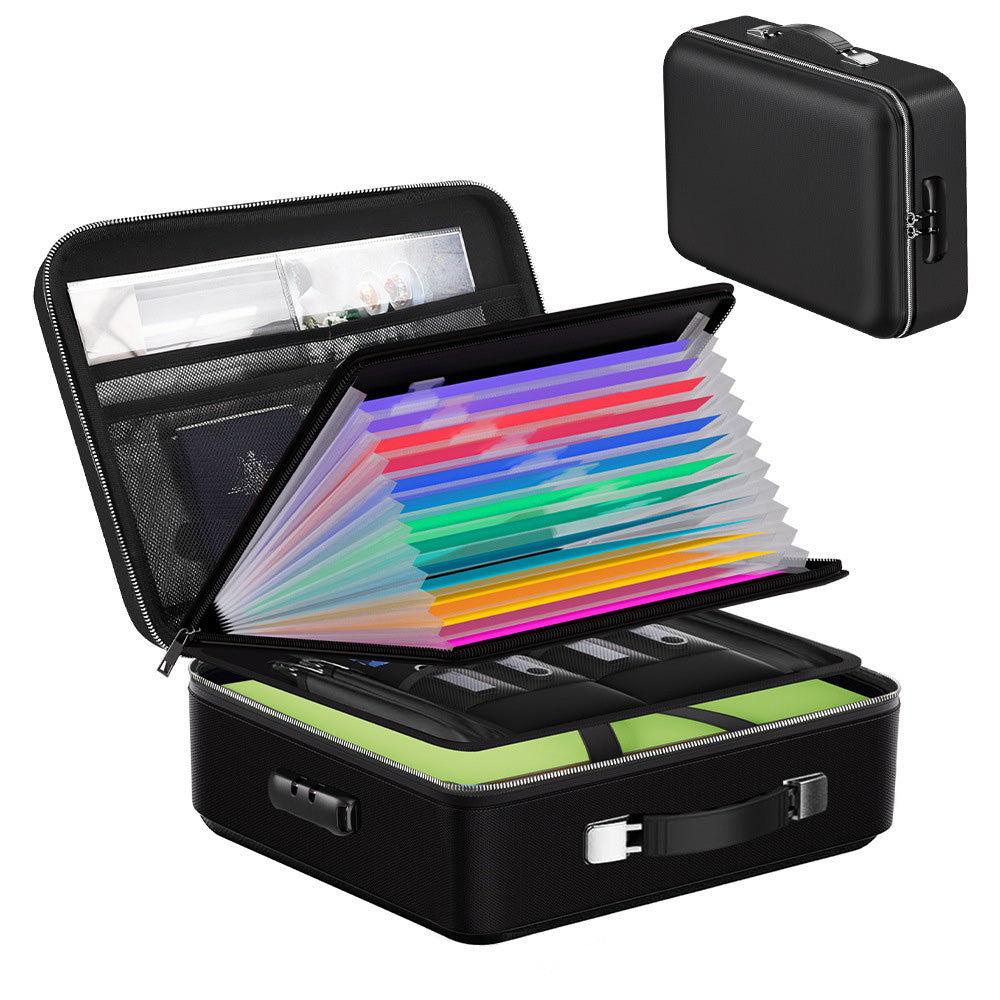 Fireproof Document Box ââ‚?Hard Case File Organizer with Mechanical Lock