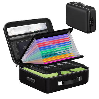 Fireproof Document Box ââ‚?Hard Case File Organizer with Mechanical Lock