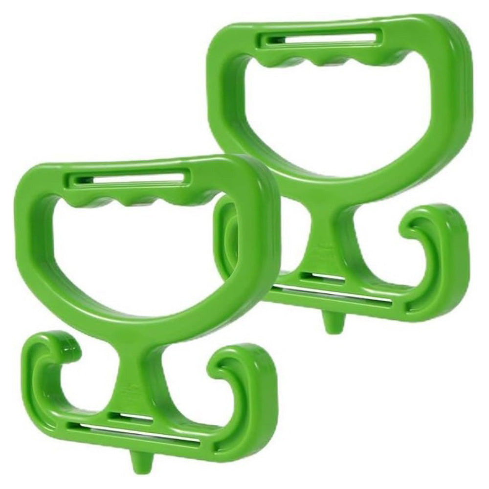 2PCS Grocery Bag Carrier Handles Plastic Bag Holder For Shopping Buckets Green