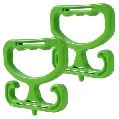 2PCS Grocery Bag Carrier Handles Plastic Bag Holder For Shopping Buckets Green