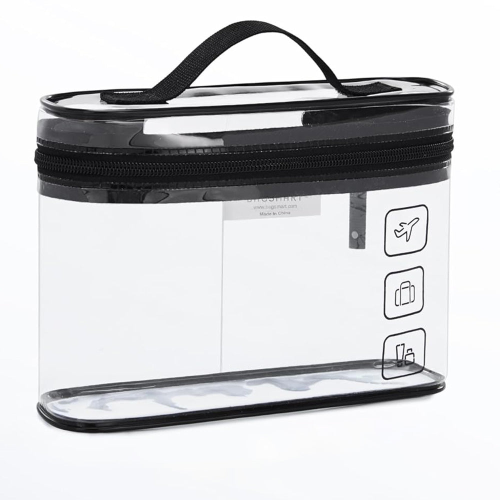 2Pcs Clear Toiletry Bag Waterproof Travel Makeup Organizer Carry-on Travel Accessories