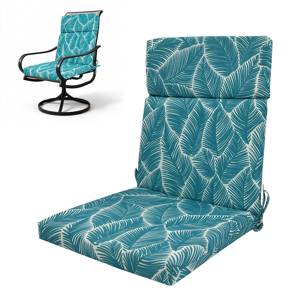 Water Resistant Seat Cushion Backrest Back Deep Chair Cushion - Blue