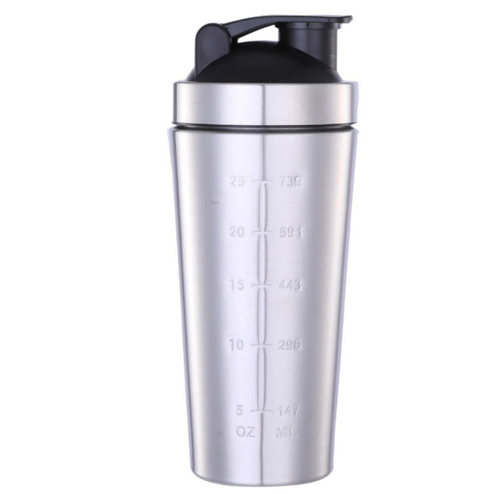 2Pcs 750ml Stainless Steel Protein Shaker Bottle with Mixing Ball