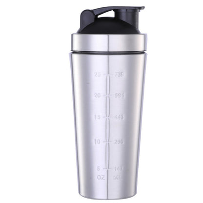 2Pcs 750ml Stainless Steel Protein Shaker Bottle with Mixing Ball