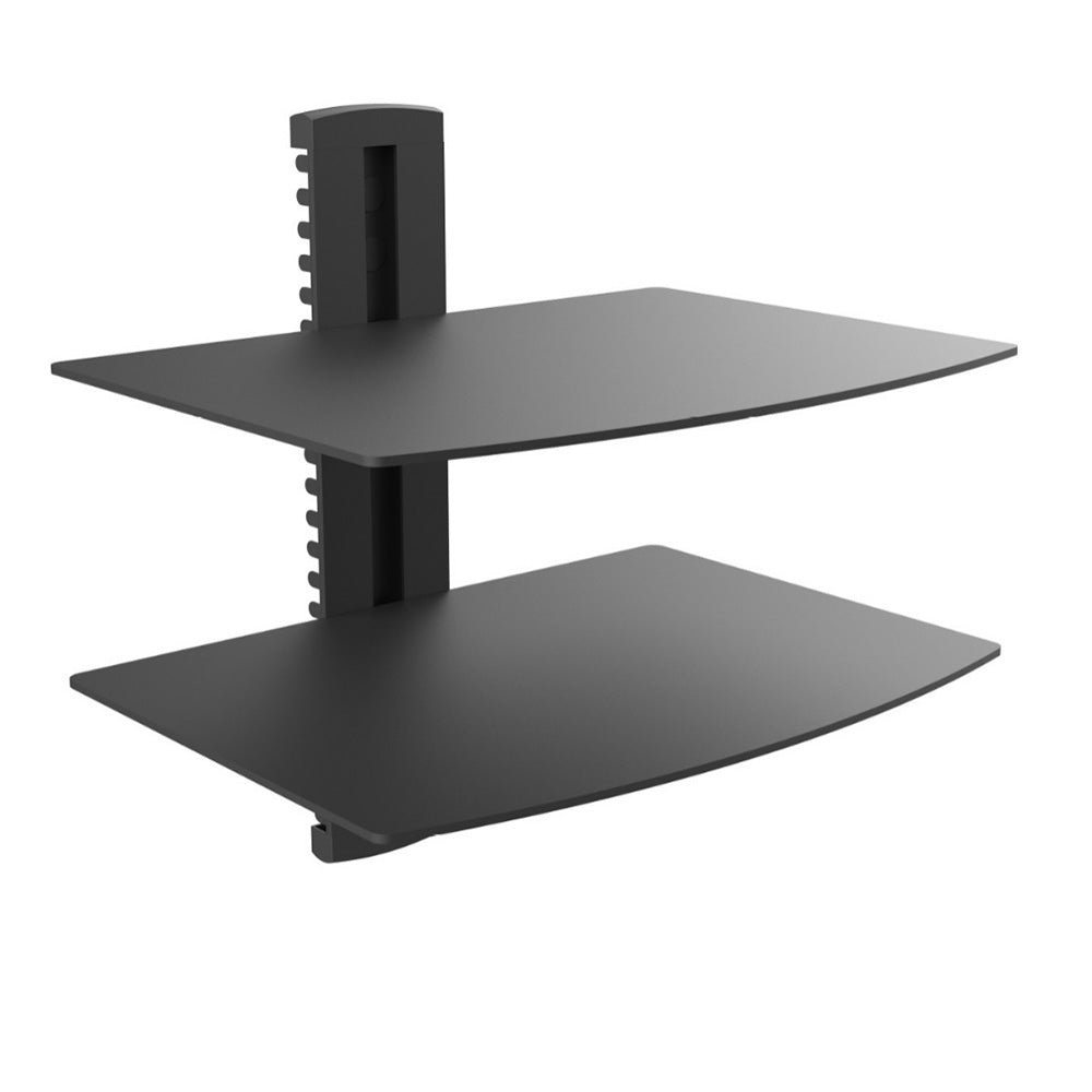 Two-Tier Tempered Glass Floating TV Media Shelf