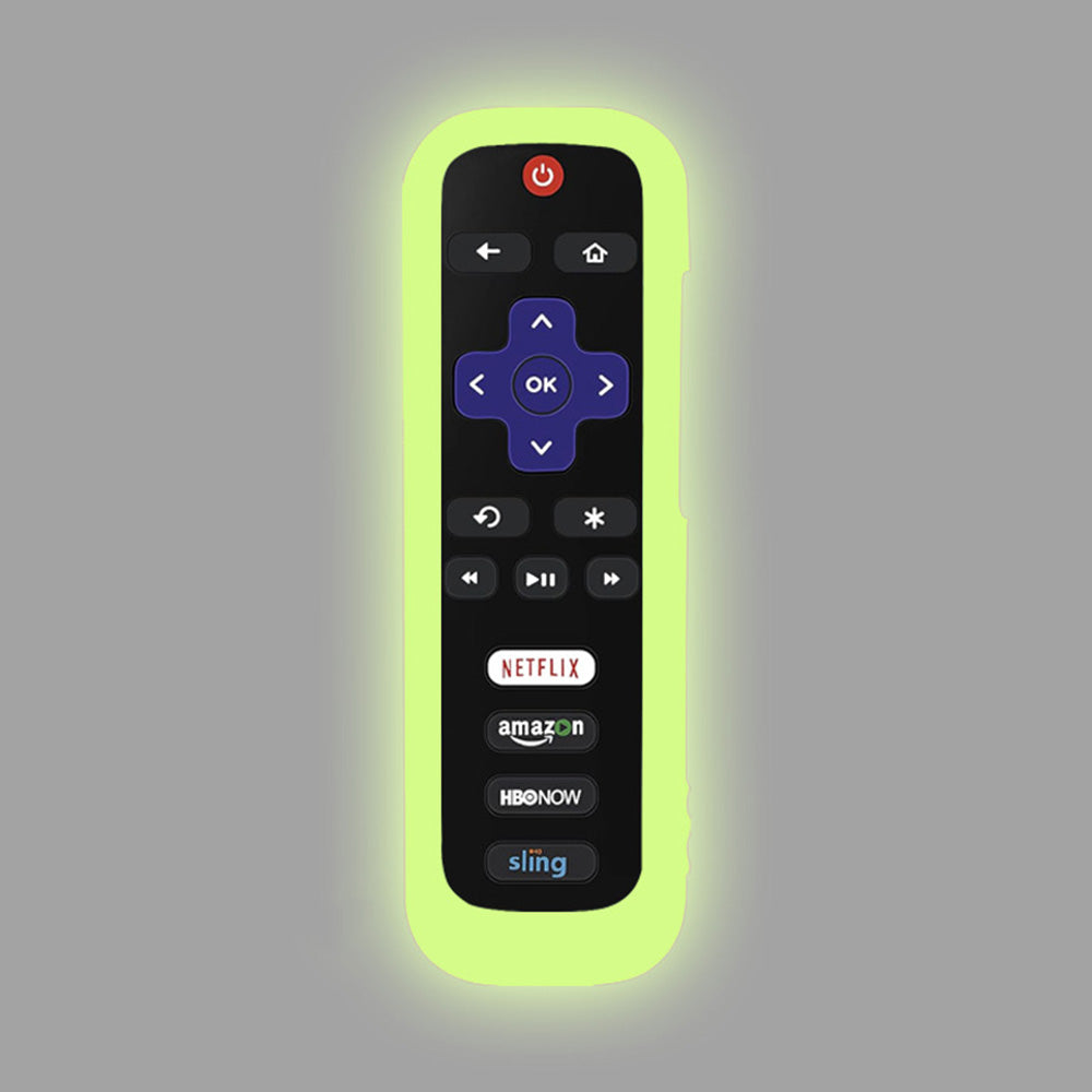 2 Pack Glow in The Dark Silicone Case Cover for Roku TV Remote -Green