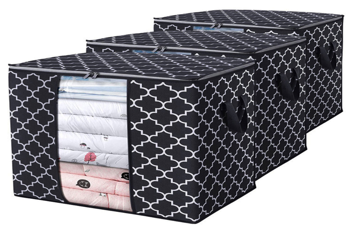 3 Pack Large Blanket Clothes Organization and Storage Bags Containers