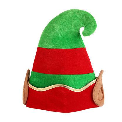 Adult Christmas Elf and Santa Hat with Bent Horns and Elf Ears