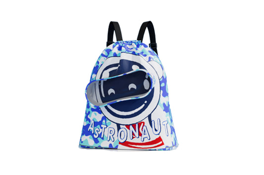 Waterproof Drawstring Gym Backpack Bag for Kids-Blue