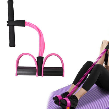 6 Tube Sit Up Pedal Resistance Band with Handle for Home Gym