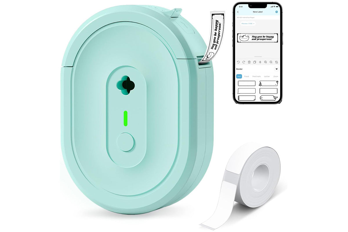 Label Maker With Tape Bluetooth Label Printer Wireless Mini Label Makers Thermal Sticker