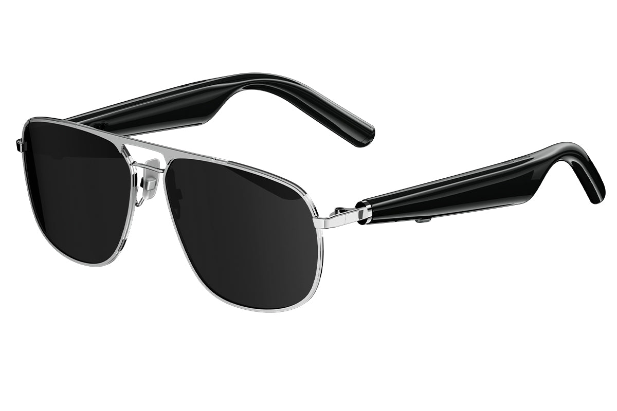 Smart Bluetooth Sunglasses Built-in Open Ear Music and Speaker for Men and Women -Black
