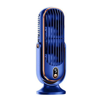 Wireless Cooling Table Fan Portable Tower Fan With 5 Speeds And 720 Degrees Oscillation-Blue