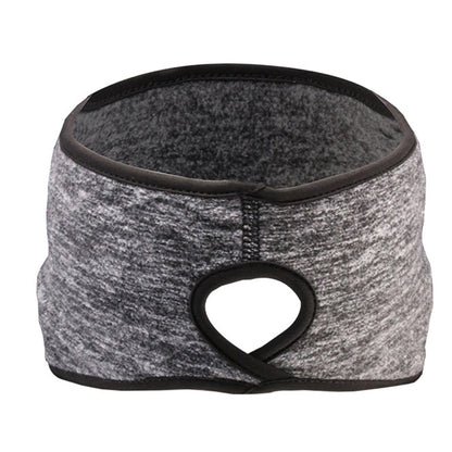 2Pcs Fleece Ear Warmer Headband with Ponytail Hole Running Headband Thermal Ear Muffs Style 2