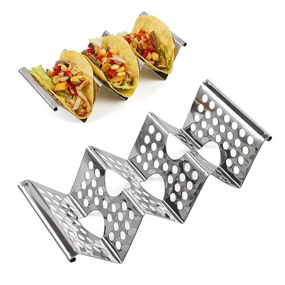 Stainless Steel Taco Holder Stand Holds 2 To 3 Tortillas
