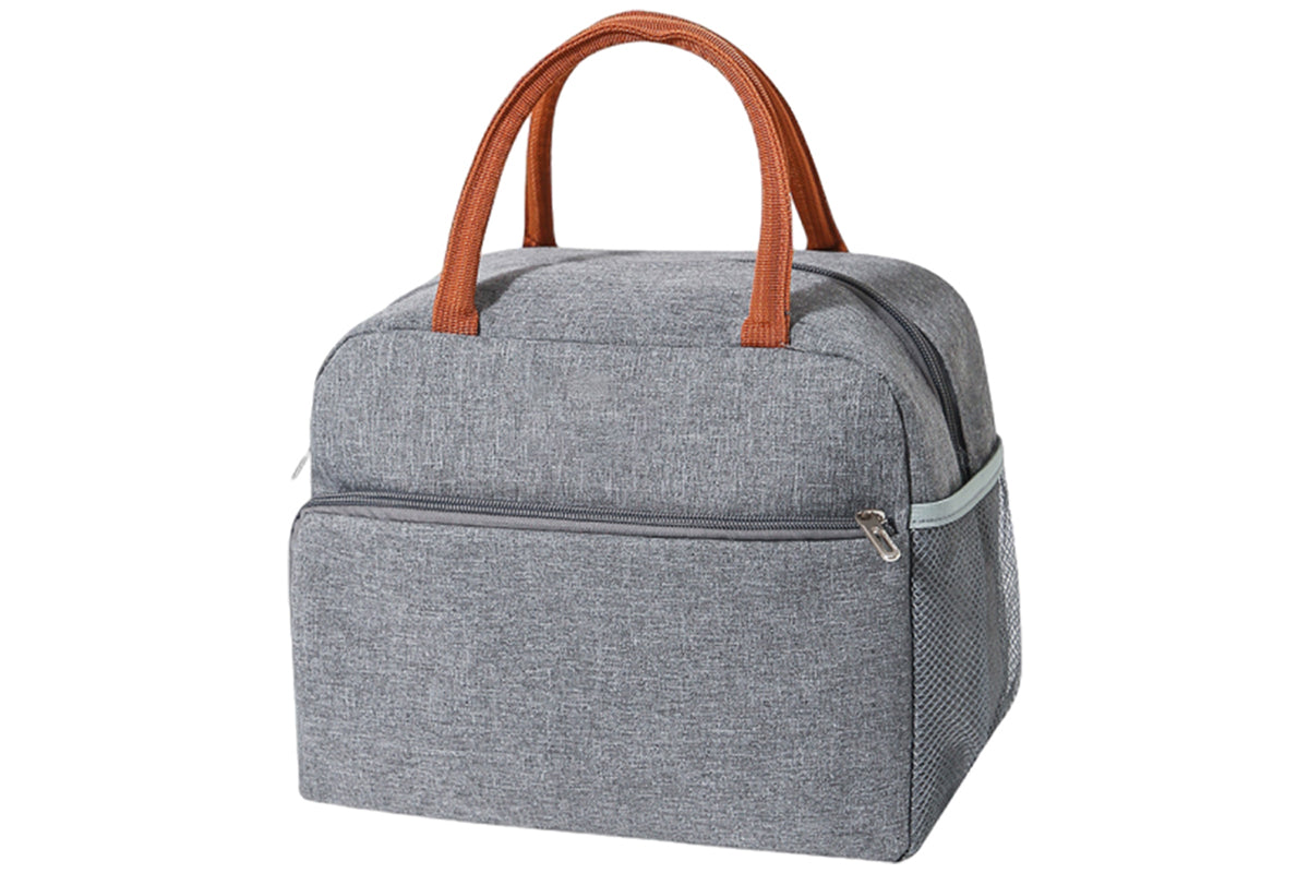 Lunch Bag Oxford Insulated Thermal Cool Food Storage Bag Tote Box Lunch Tote-Gray