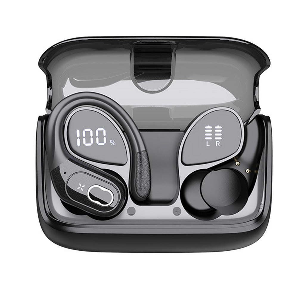 Wireless Bluetooth 5.4 Headphone Over Ear Bud IPX5 Waterproof Earphone for Sport Running-Black